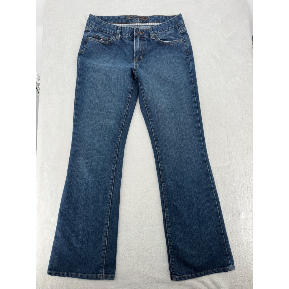 Tommy Hilfiger Womens Low Rise Bootcut Jeans Blue Denim Medium Wash Size 6S